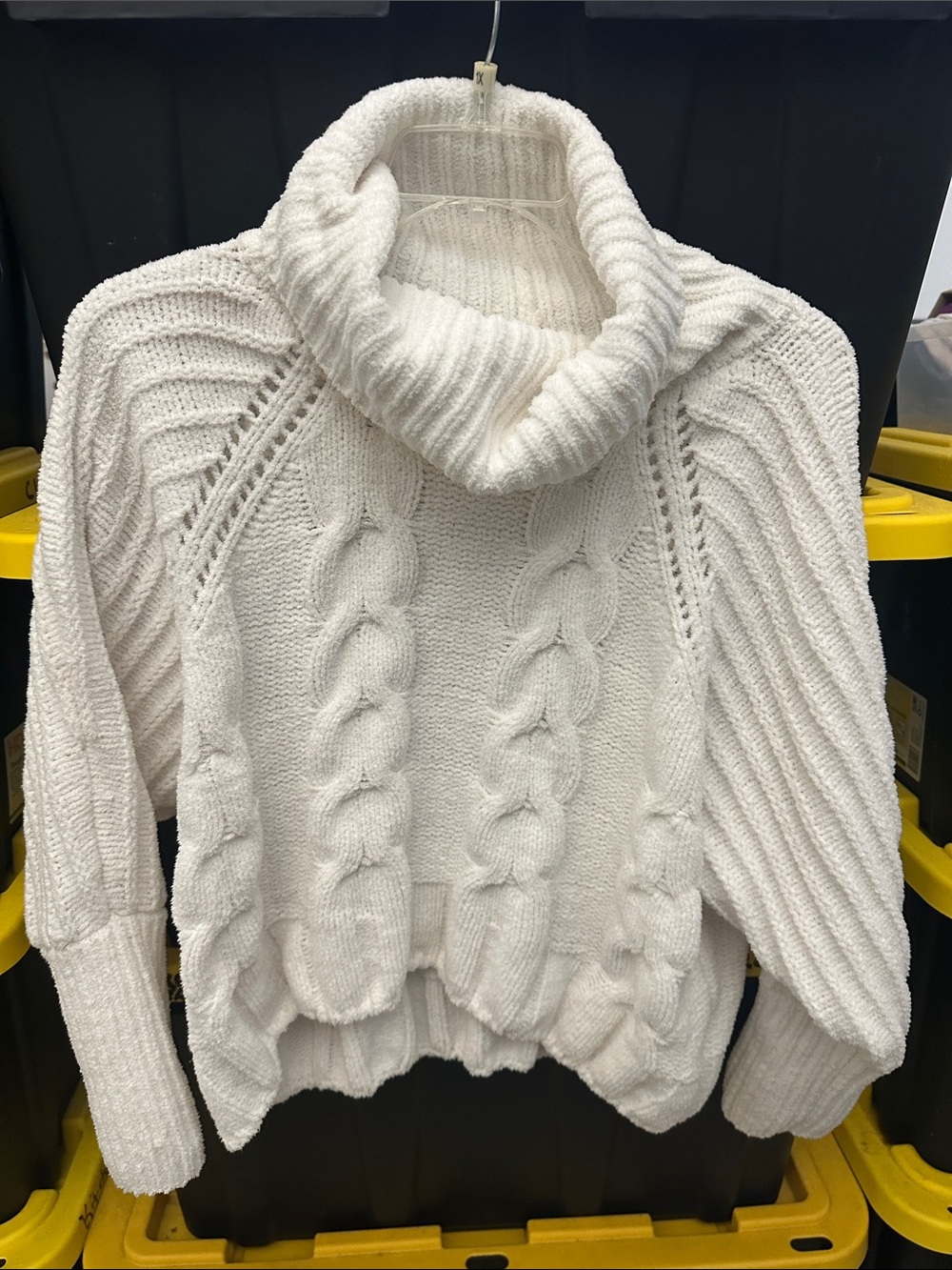 moon & madison Cream Cable-Knit Turtleneck Sweater
